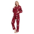 thumbnail image 1 of GLOBAL Women's Flannel Pajama Set - 100% Cotton, Button Down Top & Drawstring Pants | Warm Winter Sleepwear for Canada, 1 of 6