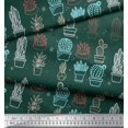 thumbnail image 2 of Soimoi Cotton Poplin Fabric Cactus Tree Decor Fabric Printed Yard 56 Inch Wide, 2 of 5