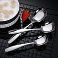 thumbnail image 3 of Meitianfacai Cuillère en Acier Inoxydable 2 Pcs Cuillère à Fond Plat Cuillère à Dessert Cuillère à Riz, 3 of 7