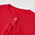 thumbnail image 4 of SROBPTY Cardigans d'Automne pour Filles, Cardigan Tricoté Uni à Col Rond à Manches Longues pour Enfants, Veste en Laine Décontractée Rouge 2 Ans, 4 of 4