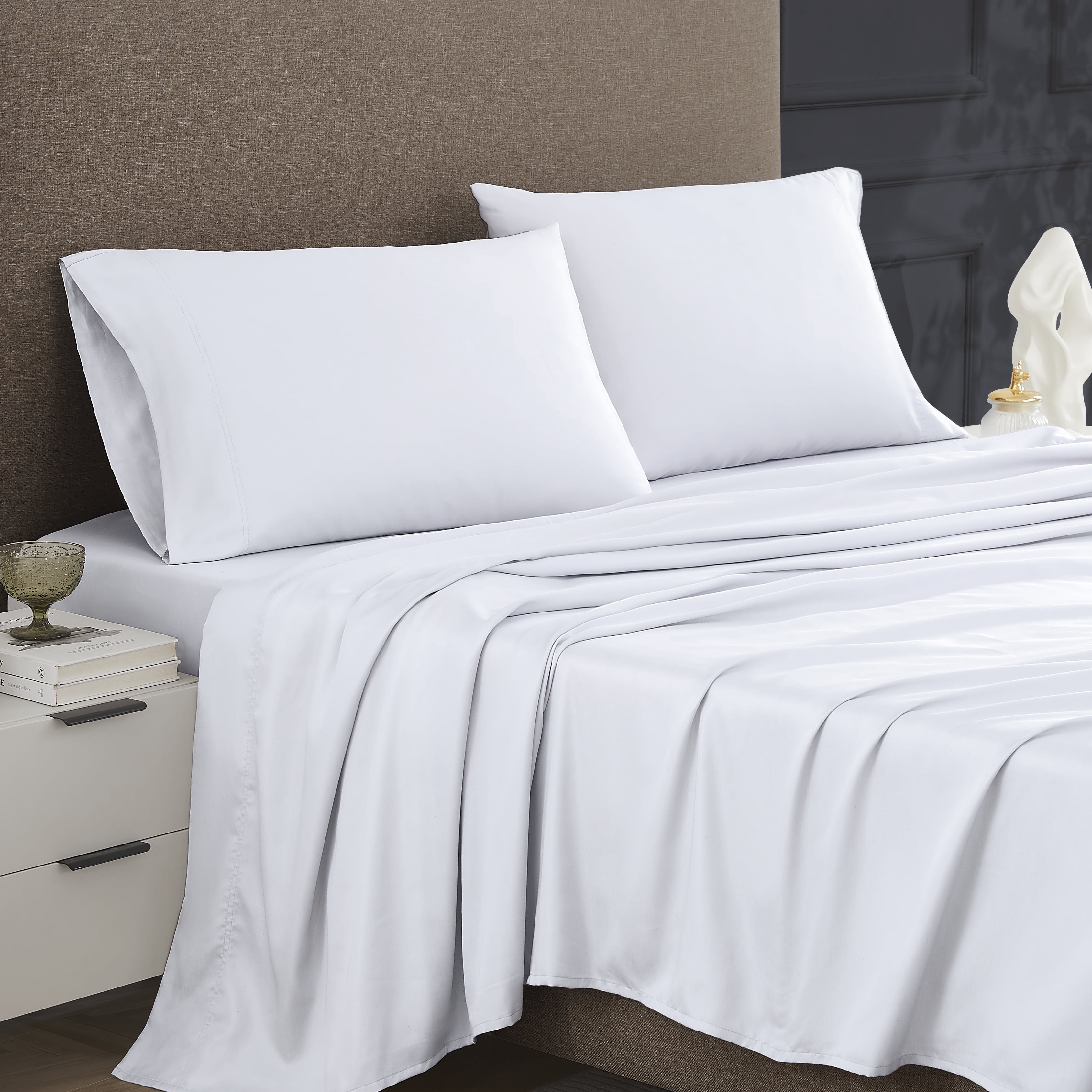 Ensemble de draps 100 % coton à contexture de 400 fils Hometrends