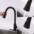thumbnail image 3 of Pull Down Single Handle Kitchen Sink Faucet with Deck Plate Matte Black, 3 of 5
