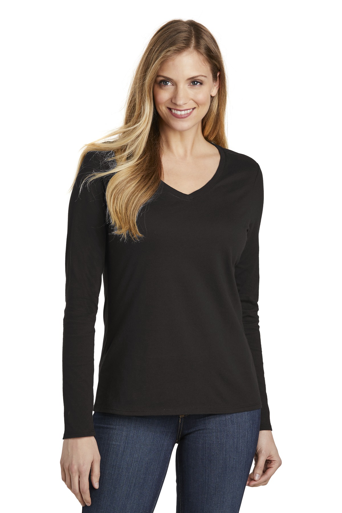 District T-Shirt Femme Très Important Manches Longues Col en V. DT6201