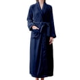thumbnail image 3 of Women'S Double Pocket Flannel Bathrobe Soft And Warm Double Faced Velvet Bathrobe Pajamas And Home Wear Bathrobe Robe, 3 of 6