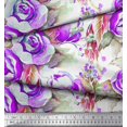thumbnail image 2 of Soimoi Moss Tissu Georgette Feuilles & Fleurs Roses Tissu de Couture Yard 42 Pouces de Large, 2 of 3