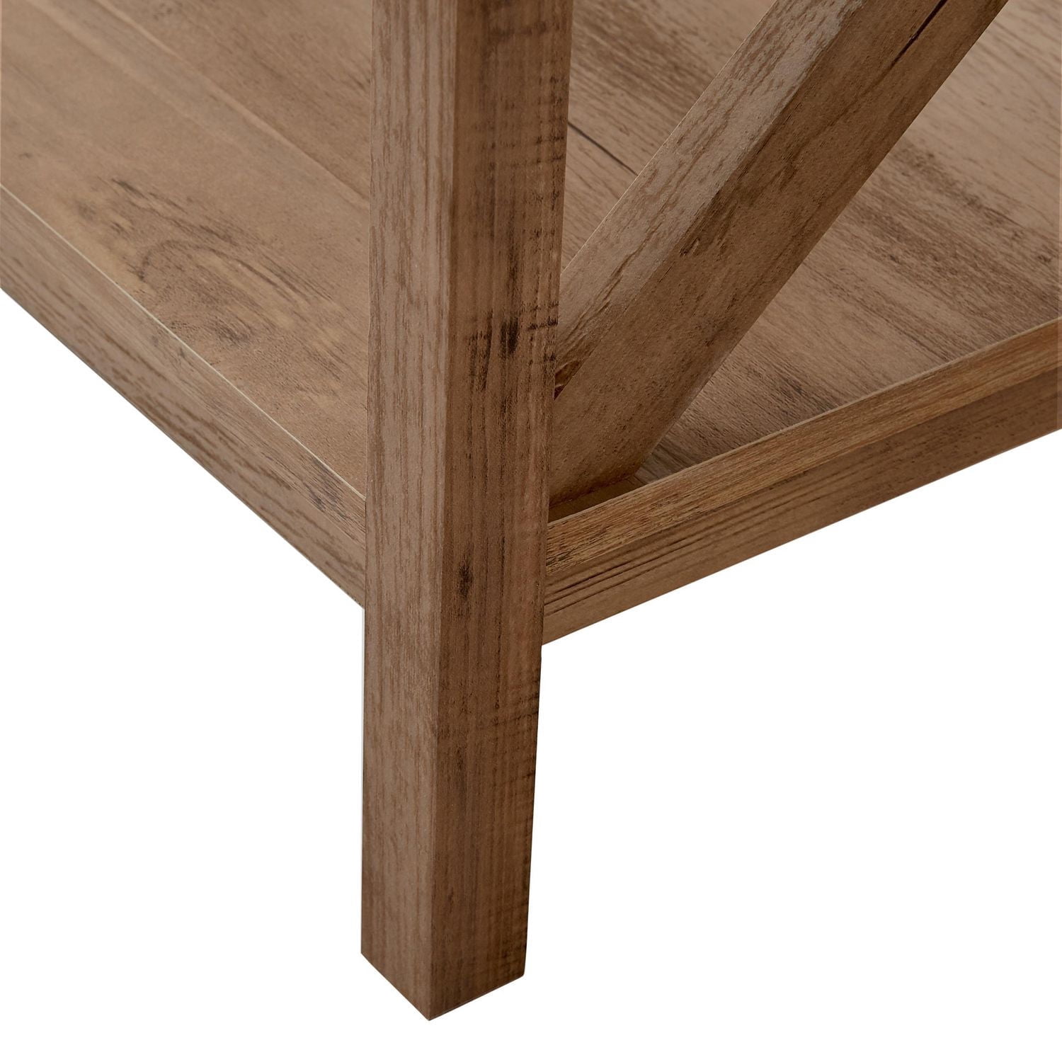 Mainstays Farmhouse End Table, Rustic Weathered Oak