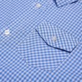 thumbnail image 4 of Bienzoe Boy's Cotton Plaid Button Down Short Sleeve Shirt Light Blue 11/12, 4 of 6