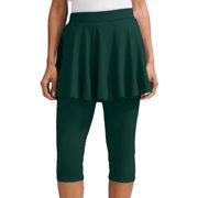 Women's Skirted Leggings With Flared Hem 7/8 Length
