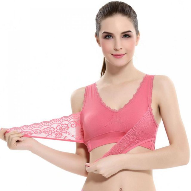 Comfortable Solid Color New Cross Side Buckle Without Rims Gathered Sports Underwear Sleep Bra Black 2XL