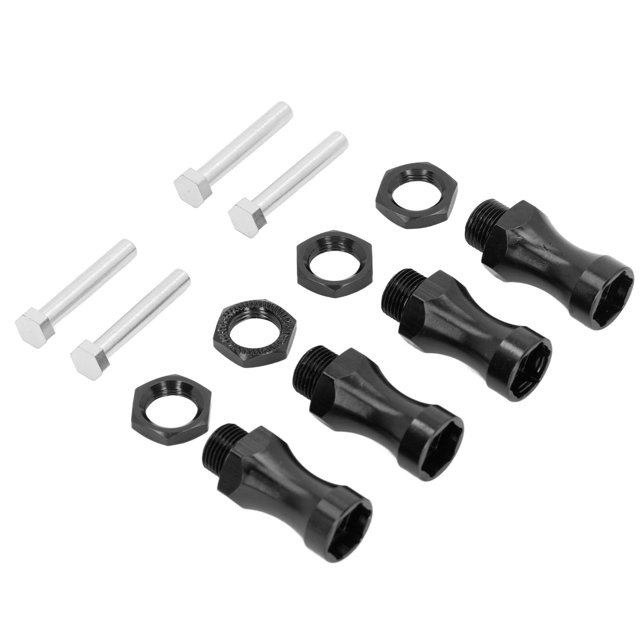 Adaptateur de Moyeu Hex d'Extension de Roue, Adaptateurs de Moyeu Hex d'Entraînement de Roue à Forte Adhérence Petite Taille pour Voiture RC Tout-Terrain 1/10 Noir