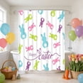 thumbnail image 4 of CaiYueKe Easter Rabbit Pattern Shower Curtain - Waterproof Polyester Fabric Bathroom Decor with 12 Hooks, No Drill Easy Install Washable Hotel Style Modern Bath Linen, 4 of 7