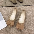 thumbnail image 1 of Cameland Chaussures Confortables pour Femmes Décontractées Nouvelles à Bouche Peu Profonde en Suède avec Nœud à Enfiler Chaussures Plates, 1 of 3
