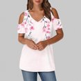 thumbnail image 1 of Soki Women's Off Shoulder Tee Clearance Blouses Short Sleeved V-Neck Fashionable Tops, 1 of 6