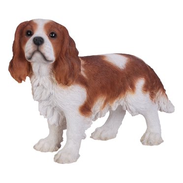Garden Decor Animal Statue Brown/White King Charles Spaniel Standing Statue