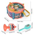 thumbnail image 3 of Children Drum Toys Toddler Musical Instruments Shakers Percussion Tambourine Set, 3 of 3