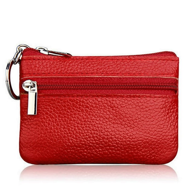 MesaSe ESTONE Soft Men Card Coin Key Holder Zip Genuine Leather Wallet Pouch Bag Purse