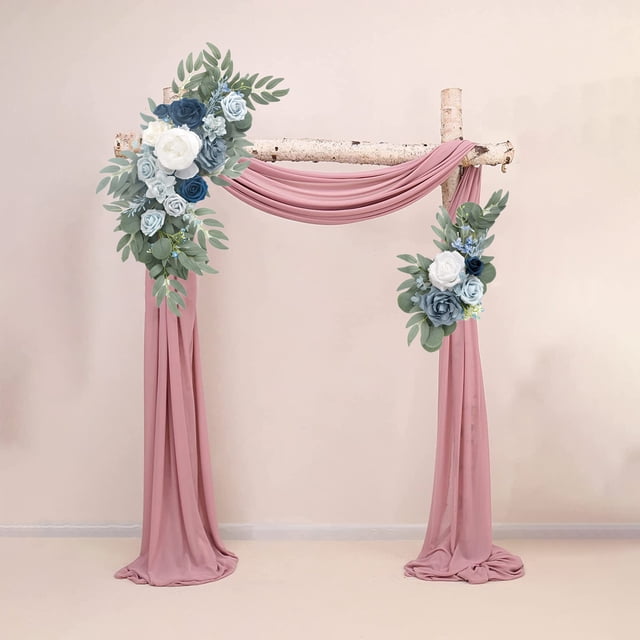 ABPWLY Arch Simulation Flower Swag Welcome Lintel Water Sign Artificial Rose Wedding Party Decoration Clip Tie Set Fresh Silk Multi Color 19.68x9.84in 1 Piece