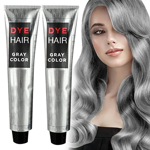 2Pcs Gray Hair Dye Hair Color Super Gray Dye Hair Unisex Diy Fashion Gray Color Long Lasting Easy To Use A Dye Cares For Your Hair, Hair Dye