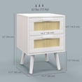 thumbnail image 3 of HOMCOM Boho Design Nightstand Set of 2 with 2 Drawers for Living Room, 3 of 10
