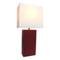 Chelsea Nightstand Elegant Designs Modern Leather Table Lamp with White Fabric Shade ...