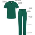 thumbnail image 3 of Adar Addition Go-Everyday Scrub Set for Men - Stylish Scrub Top & Cargo Scrub Pants - A9800 - Hunter Green - S, 3 of 7