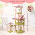 thumbnail image 3 of Gymax 58'' Plush Cat Tree Floral Climbing Tree Multi-level Cat Tower w/ Round Basket, 3 of 10