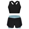 thumbnail image 1 of MSemis Kids Girls 2pcs Sports Set Keyhole Cross Back Tank Tops and Shorts Set For Yoga Gymnastics Dance Light Blue 12, 1 of 4