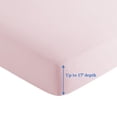 thumbnail image 2 of Marina Decoration Ultra Soft Silky Deep Pocket Solid Rayon from Bamboo Bedding All Season Sheet Set, Pink Color, 2 of 7
