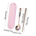 thumbnail image 3 of Stainless Steel Portable Cutlery Set | Spoon Fork Chopsticks with Storage Box | Reusable Durable Travel Utensils for Camping Work School Lunch Outdoor Use, 3 of 6