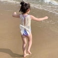 thumbnail image 4 of Girls One Piece Swimming Bathing Suit Ruffle Floral Pattern Girls Swimsuit Quick Dry Toddler Bathing Suit Girl 5-6 Years, 4 of 8