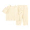 thumbnail image 1 of Birdeem Mode Filles Décontracté T-Shirts à Manches Courtes Col Rond Bouton Uni Ensembles de Pantalons Longs, 1 of 10