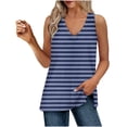 thumbnail image 1 of UPPADA Débardeurs d'Été pour Femmes à Col en V, Laçage devant, T-Shirts, Chemises Sans Manches, Coupe Ample, Chemises Confortables, Tenues de Plage, Bleu Marine, m, 1 of 8