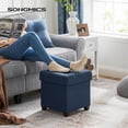 thumbnail image 3 of Songmics Storage Ottoman, Small Ottoman Foot Rest With Legs, 15 X 15 X 15.7 Inches Foot Stool, Ottoman With Storage, Load Up To 660 Lb, For Living Room, Bedroom, Dorm, Midnight Blue Ulsf14In, 3 of 6