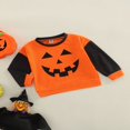 thumbnail image 2 of Bébé Garçon Garçon Fille Halloween Sweat-Shirt Citrouille Visage Imprimé Col Rond Manches Longues Pulls, 2 of 6