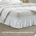 thumbnail image 2 of Bare Home Adjustable Wrap Around Bed Skirt - 15 Inch Drop - Easy Fit - Ruffle Pleats - California King, White, 2 of 6
