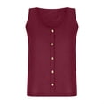 thumbnail image 5 of Timegard Camisoles Grande Taille pour Femmes Col Rond à Boutons Sans Manches Hauts Décontractés T-Shirt en Tricot Uni, 5 of 5