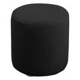 thumbnail image 1 of Langgg Housse Extensible pour Pouf, Protecteur de Meuble, Canapé Rond, Housse Élastique pour Pouf, Housses de Repose-Pieds, Housses de Sofa, Housse Ronde, Maison, Noir, 1 of 8