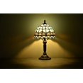 thumbnail image 2 of Tiffany Style Lamp Table Lamp Bedside Desk LED Lamp Bedroom Stained-Glass 14.5'' Height Blue, 2 of 4