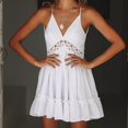 thumbnail image 1 of LOVZFMLL Dresses Women's Hollow Out Patchwork V Strap Dress, 1 of 5