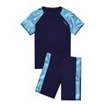 thumbnail image 1 of B91xZ Boys Swimsuit Short Sleeve Rashguard and Swim Trunks 2 Piece Set,Navy 8-9 Years, 1 of 4