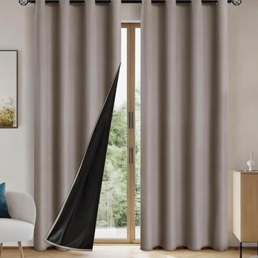 Feltree Grommet Blackout Curtains for Bedroom and Living Room, Thermal Insulating, Soundproof, 78.74x39.37 Inches, Polyester Fabric