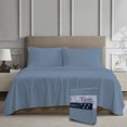 thumbnail image 4 of Color Sense Ensemble de Draps 4 Pcs en Percale 100 % Coton Frais et Net Très Grand Bleu, 4 of 5