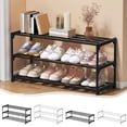 thumbnail image 1 of Sentmoon Shoe Rack for Closet Small Shoe Rack Shoe Rack Shoe Rack Storage Organizer with 3 Tiers Metal Shelves for Bedroom Closets Entry Dorm Room, 1 of 8