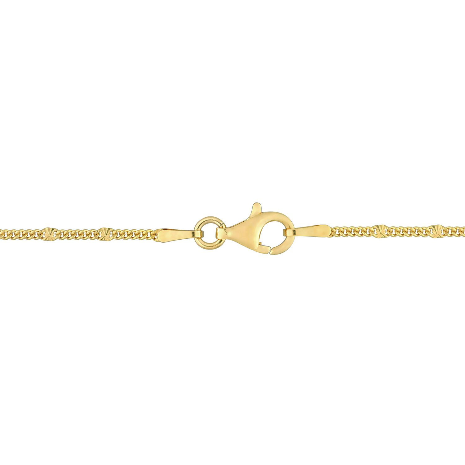 Collier chaîne à gourmette de Miabella en argent sterling plaqué en or jaune 18K