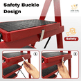 thumbnail image 5 of Joie-Ciel 4 Step Ladder, Steel Frame Folding Step Stool with Handrail, Anti-Slip Wide Pedals, Space-Saving Foldable Design, Red, 5 of 5