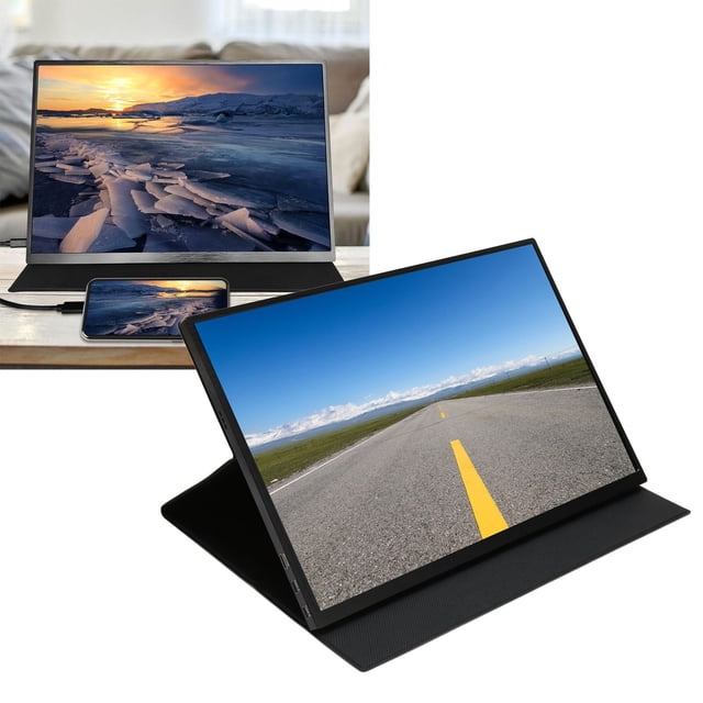 Moniteur Portable 16 Pouces - IPS FHD HDR 2,5K, Rafraîchissement 60Hz, Écran Mobile Externe Mini HD Type C pour Ordinateur Portable Tablette avec Étui de Protection