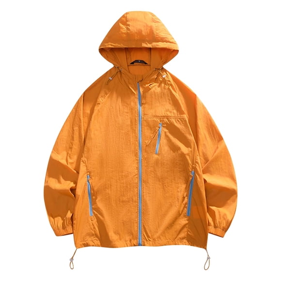 Dagugfen Mens Jacket Hoodie Long Sleeve Full Zip Loose Sun Protection Outdoor Climbing Outwear Shirts