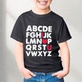 thumbnail image 2 of T-shirts Filles Été Imprimé Lettre Col Rond Manches Courtes T-Shirt Décontracté Hauts Filles Noir 4-5 Ans, 2 of 4