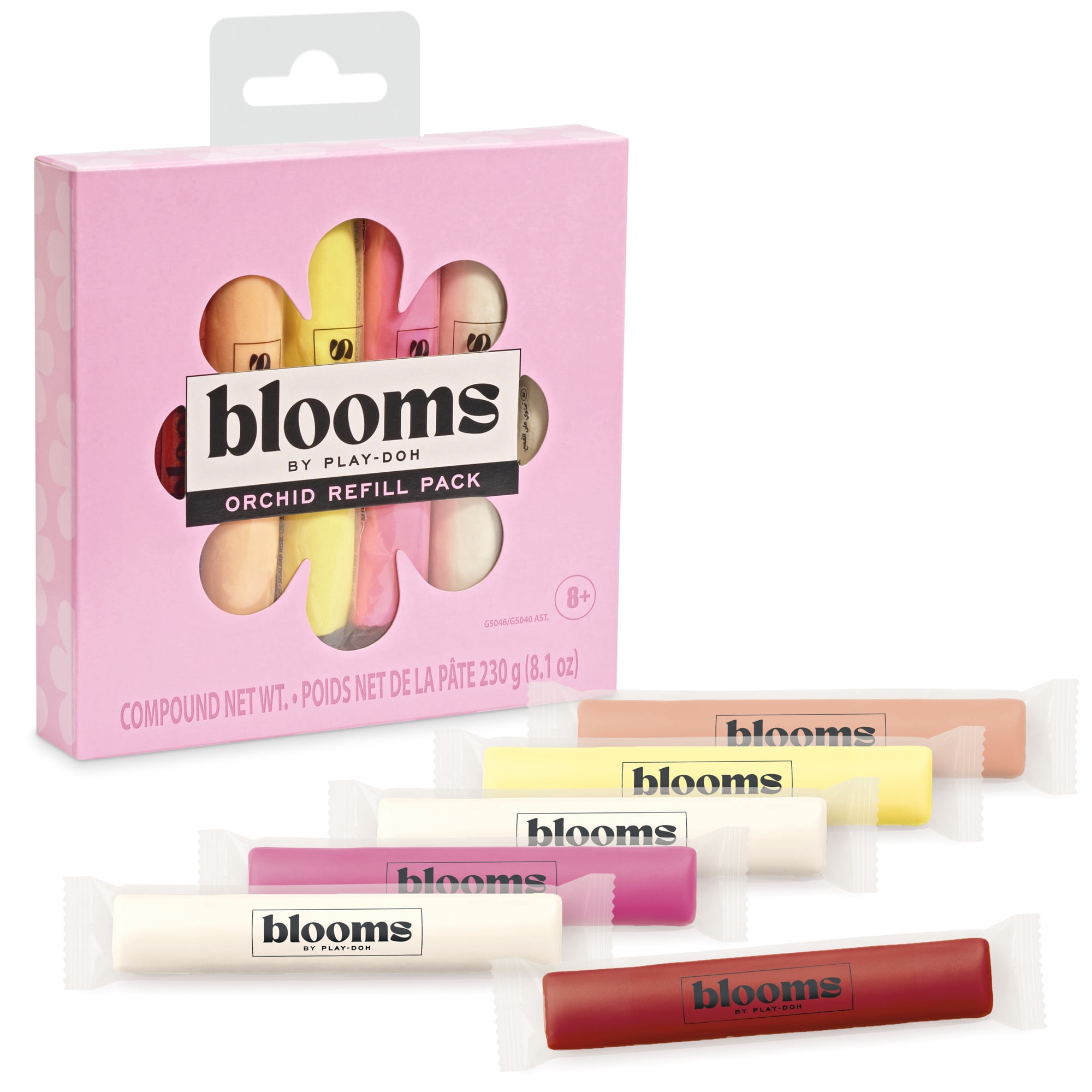 Blooms de Play-Doh, 6 bâtons de pâte à modeler Orchidées, création de fleurs pour adultes, recharge pour coffrets, vendus séparément