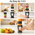thumbnail image 3 of HoninJoy Portable Blender, Compact Personal Blender for-Smoothies, Shakes, Food Prep, and Frozen Blending, 20-oz. Cups and Spout Lids, Grinding Cup, 3 of 8